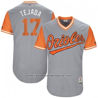 Camiseta Beisbol Hombre Baltimore Orioles 2017 Little League World Series 17 Ruben Tejada Gris