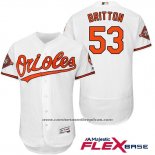 Camiseta Beisbol Hombre Baltimore Orioles 53 Zach Britton Blanco 2017 Flex Base