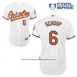 Camiseta Beisbol Hombre Baltimore Orioles 6 Jonathan Schoop Blanco Primera Cool Base