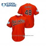 Camiseta Beisbol Hombre Baltimore Orioles Richard Bleier 2019 Entrenamiento de Primavera Cool Base Naranja