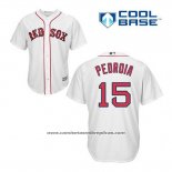 Camiseta Beisbol Hombre Boston Red Sox 15 Dustin Pedroia Blanco Primera Cool Base