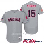 Camiseta Beisbol Hombre Boston Red Sox 2017 Estrellas y Rayas 15 Dustin Pedroia Gris Flex Base
