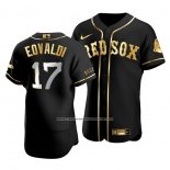 Camiseta Beisbol Hombre Boston Red Sox Nathan Eovaldi Golden Edition Autentico Negro