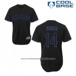 Camiseta Beisbol Hombre Chicago Cubs 14 Ernie Banks Negro Fashion Cool Base