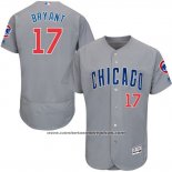 Camiseta Beisbol Hombre Chicago Cubs 17 Kris Bryant Gris Flex Base Autentico Collection