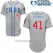 Camiseta Beisbol Hombre Chicago Cubs 41 John Lackey Autentico Collection Gris Cool Base