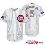 Camiseta Beisbol Hombre Chicago Cubs 5 Albert Almora Jr. Blanco Oro Flex Base