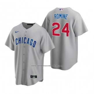 Camiseta Beisbol Hombre Chicago Cubs Andrew Romine Replica Road Gris