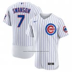 Camiseta Beisbol Hombre Chicago Cubs Dansby Swanson Primera Autentico Blanco