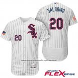 Camiseta Beisbol Hombre Chicago White Sox 2017 Estrellas Y Rayas 20 Tyler Saladino Blanco Flex Base