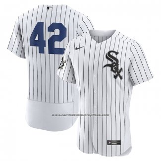 Camiseta Beisbol Hombre Chicago White Sox Jackie Robinson Autentico Blanco