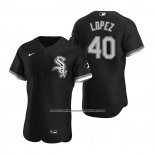 Camiseta Beisbol Hombre Chicago White Sox Reynaldo Lopez Autentico 2020 Alterno Negro