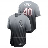 Camiseta Beisbol Hombre Chicago White Sox Reynaldo Lopez Fade Autentico Negro
