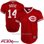 Camiseta Beisbol Hombre Cincinnati Reds 14 Pete Rose Autentico Collection Flex Base Rojo