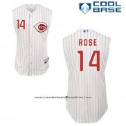 Camiseta Beisbol Hombre Cincinnati Reds Pete Rose 14 Blanco Vest Style Cool Base