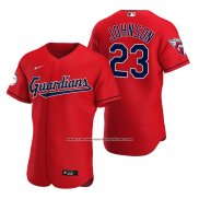 Camiseta Beisbol Hombre Cleveland Guardians Daniel Johnson Autentico Alterno Rojo