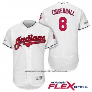 Camiseta Beisbol Hombre Cleveland Indians 2017 Postemporada Lonnie Chisenhall Blanco Flex Base