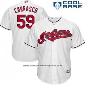 Camiseta Beisbol Hombre Cleveland Indians Carlos Carrasco Blanco Cool Base