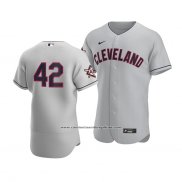 Camiseta Beisbol Hombre Cleveland Indians Jackie Robinson Day Autentico Gris