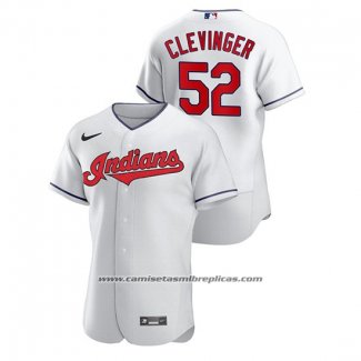 Camiseta Beisbol Hombre Cleveland Indians Mike Clevinger Autentico Blanco