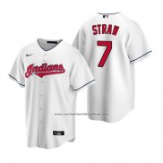 Camiseta Beisbol Hombre Cleveland Indians Myles Straw Replica Primera Blanco