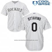 Camiseta Beisbol Hombre Colorado Adam Ottavino 0 Blanco Cool Base