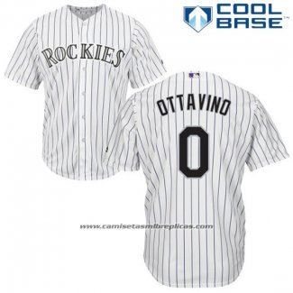 Camiseta Beisbol Hombre Colorado Adam Ottavino 0 Blanco Cool Base