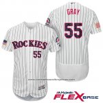 Camiseta Beisbol Hombre Colorado Rockies 2017 Estrellas y Rayas Jon Gray 55 Blanco Flex Base Camiseta Beisbol Hombre Colorado Rockies 2017 Estrellas y Rayas Jon Gray 55 Blanco Flex Base