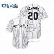 Camiseta Beisbol Hombre Colorado Rockies Ian Desmond Cool Base Primera Blanco