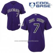 Camiseta Beisbol Hombre Colorado Rockies Jose Reyes 7 Violeta Alterno Cool Base