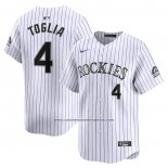 Camiseta Beisbol Hombre Colorado Rockies Michael Toglia Primera Limited Blanco
