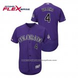 Camiseta Beisbol Hombre Colorado Rockies Pat Valaika Autentico Collection Flex Base Violeta