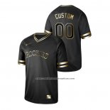 Camiseta Beisbol Hombre Colorado Rockies Personalizada 2019 Golden Edition V Neck Negro