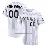 Camiseta Beisbol Hombre Colorado Rockies Primera Autentico Personalizada Blanco1