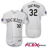 Camiseta Beisbol Hombre Colorado Rockies Tyler Chatwood 32 Blanco Autentico Collection Flex Base