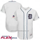 Camiseta Beisbol Hombre Detroit Tigers 2017 Estrellas y Rayas Blanco Flex Base