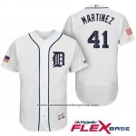 Camiseta Beisbol Hombre Detroit Tigers 2017 Estrellas y Rayas Victor Martinez Blanco Flex Base Camiseta Beisbol Hombre Detroit Tigers 2017 Estrellas y Rayas Victor Martinez Blanco Flex Base