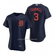 Camiseta Beisbol Hombre Detroit Tigers Alan Trammell Autentico Alterno 2020 Azul