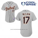 Camiseta Beisbol Hombre Detroit Tigers Denny Mcclain 17 Gris Cool Base