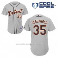 Camiseta Beisbol Hombre Detroit Tigers Justin Verlander 35 Gris Cool Base