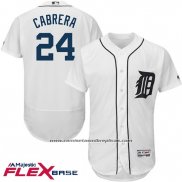 Camiseta Beisbol Hombre Detroit Tigers Miguel Cabrera Blanco Flex Base Autentico Collection