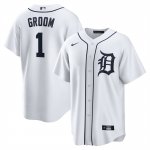 Camiseta Beisbol Hombre Detroit Tigers NO 1 Groom Primera Replica Blanco
