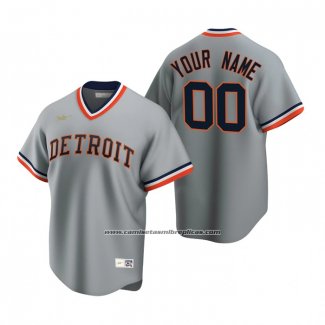 Camiseta Beisbol Hombre Detroit Tigers Personalizada Cooperstown Collection Road Gris