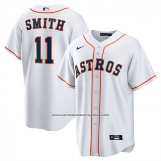 Camiseta Beisbol Hombre Houston Astros Cam Smith Primera Replica Blanco