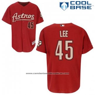 Camiseta Beisbol Hombre Houston Astros Carlos Lee 45 Rojo Cool Base