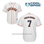 Camiseta Beisbol Hombre Houston Astros Craig Biggio 7 Blanco Primera Cool Base