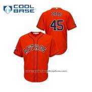 Camiseta Beisbol Hombre Houston Astros Gerrit Cole 2019 Postemporada Cool Base Naranja