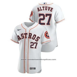 Camiseta Beisbol Hombre Houston Astros Jose Altuve Autentico Blanco