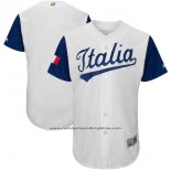 Camiseta Beisbol Hombre Italia Clasico Mundial de Beisbol 2017 Personalizada Blanco