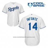 Camiseta Beisbol Hombre Kansas City Royals Omar Infante 14 Blanco Primera Cool Base